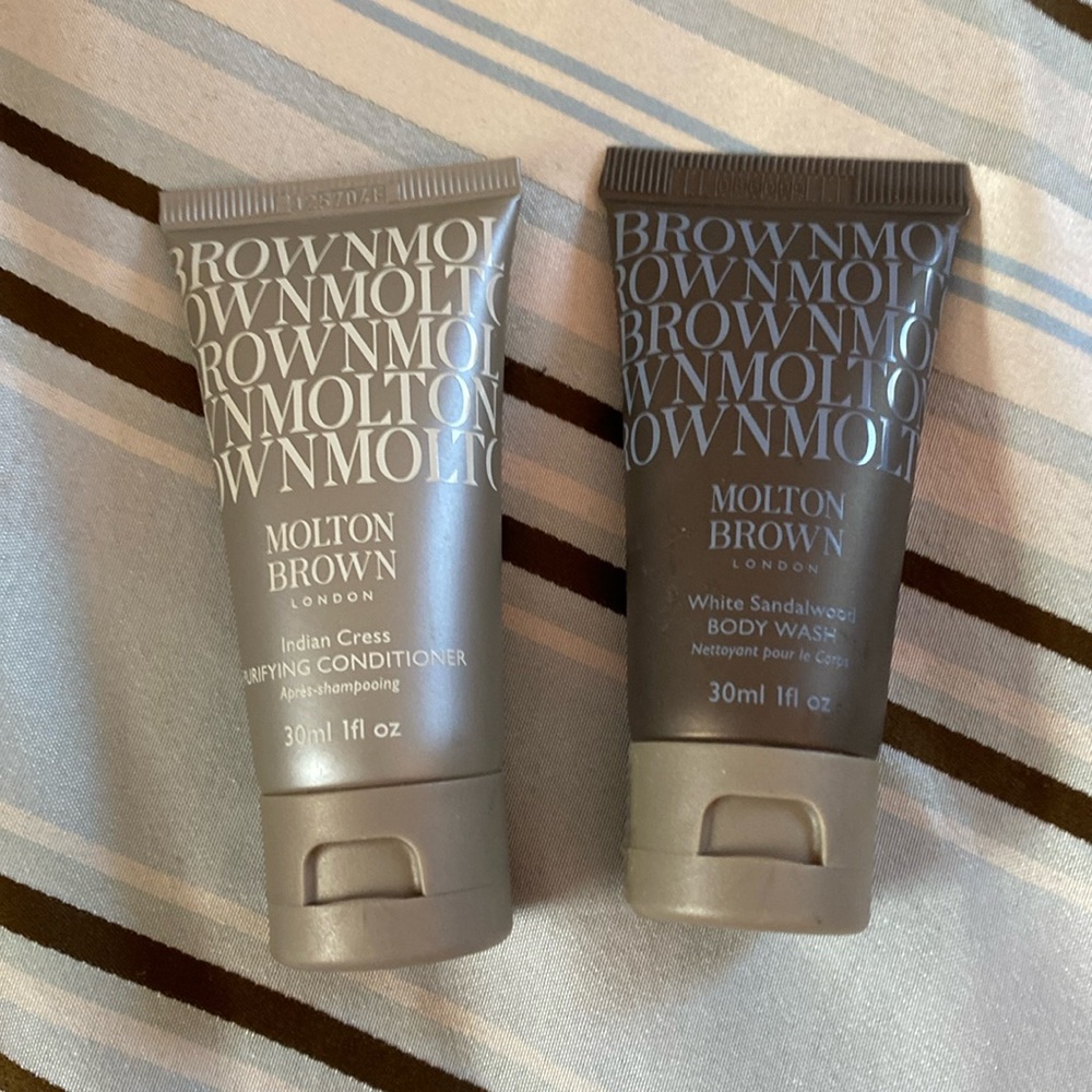 NWT Molton Brown Duo Body Wash white Sandalwood/Purifying conditioner Ind. Cress